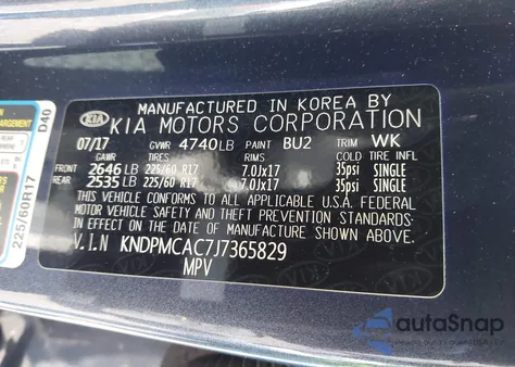 2018 Kia Sportage Lx из США, поврежденный, VIN KNDPMCAC7J7365829